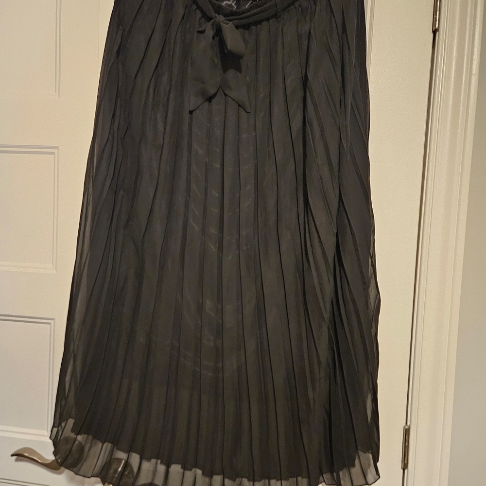 Elegant Black Pleated Skirt